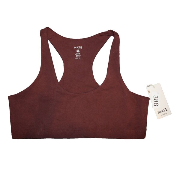 Mate the Label Women's Organic Stretch Sports Bra COCOA BROWN XL NEW! - Picture 1 of 3